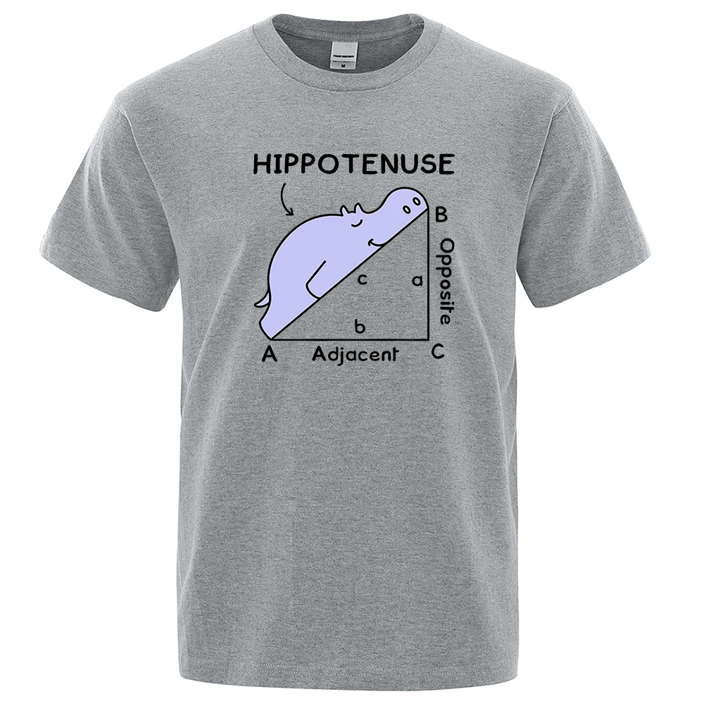 Summer T-shirt Hippotenuse Opposite Adjacent Funny Printed Men T Shirts Trigonometric Functions Cotton Short Sleeve Tops Tees