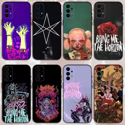 B-Bring Me The BMTH H-HorizonS Phone Case For Samsung Galaxy A13,A21s,A22,A31,A32,A52,A53,A71,A80,Soft Black Shell