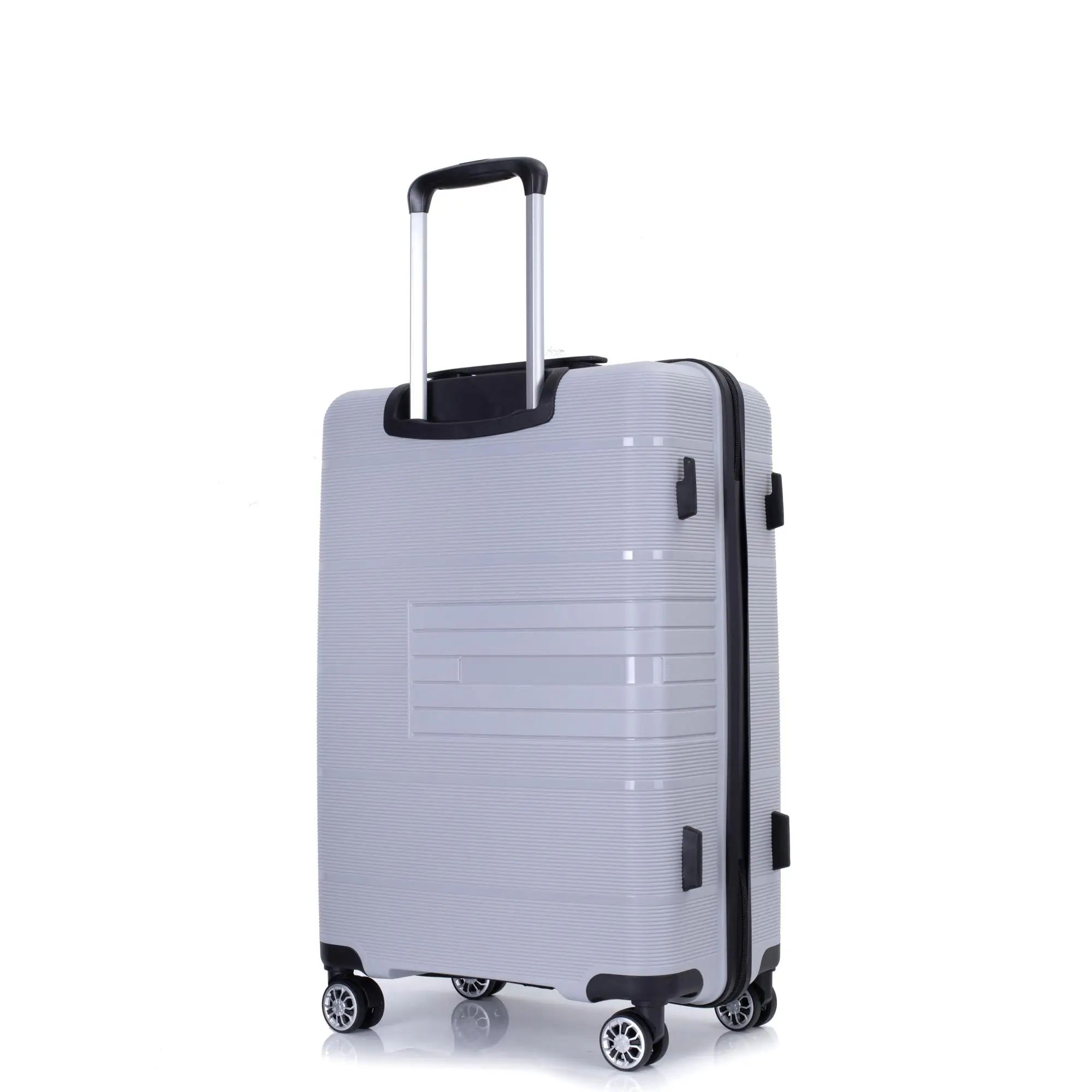 Ensemble de bagages robustes légers, valises durables argentées, serrure TSA, roues à double rotation, 20, 24/28, 3 pièces