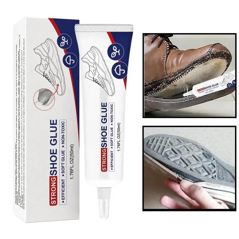 Shoe Glue Repair Adhesive 50ml Waterproof Quick Dry Boot Glue With Fine Needles Professional Shoe Care Repair Adhesive For