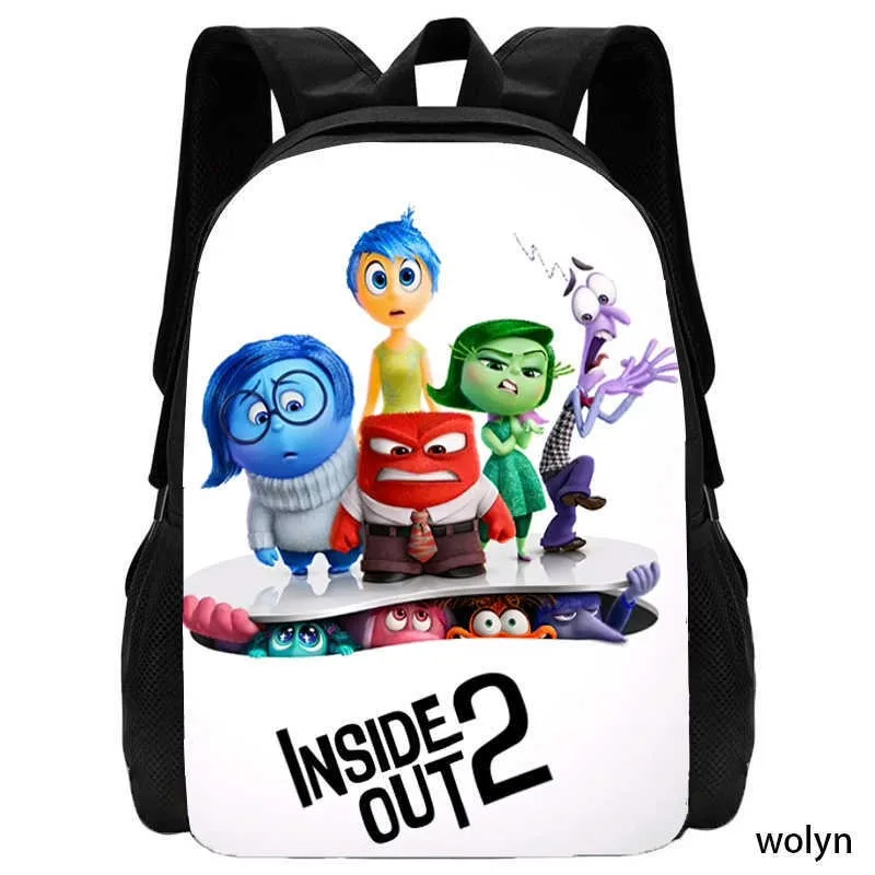 Disney Movie Inside Out 2 Anime Figure Print Backpack Student Large Capacity Stationery Storage Schoolbag for Kid Student Gifts