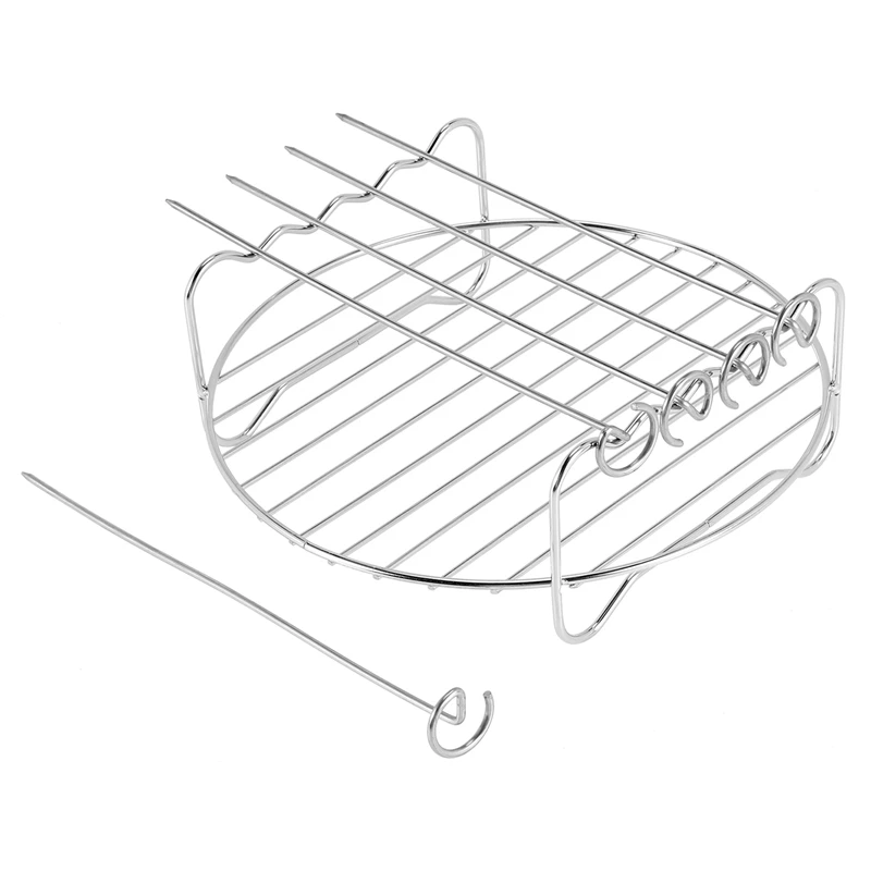 Double Layer Rack Accessory with 5 Skewers, for Airfryers