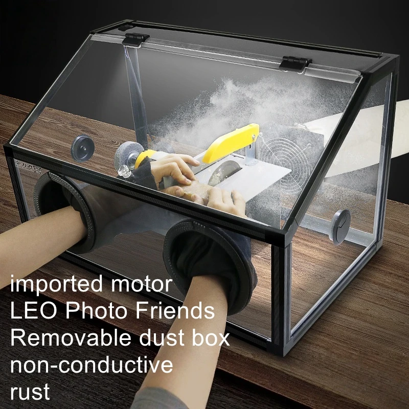 Dustproof Box Grinder for Jade, Amber, and Cultural Artifacts with Transparent Acrylic Cover