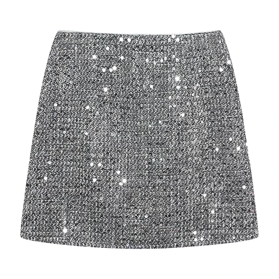 

Women'S Sequin A-Line Skirt Stretchy Bodycon Mini Skirts Carnival Night Out Party Skirts Sexy Women Pleated Skirts