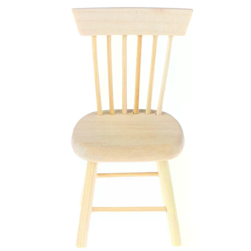 1/12 دمية أثاث مصغر كرسي خشبي كرسي مرتفع ملحقات بيت الدمى