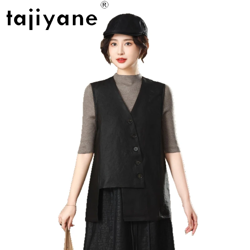 TAJIYANE 100% Mulberry Silk Vest Women Fashion Black Tanks Top Real Xiangyun Sha Spring Tops New in Woman Clothes 2026 лонгслив