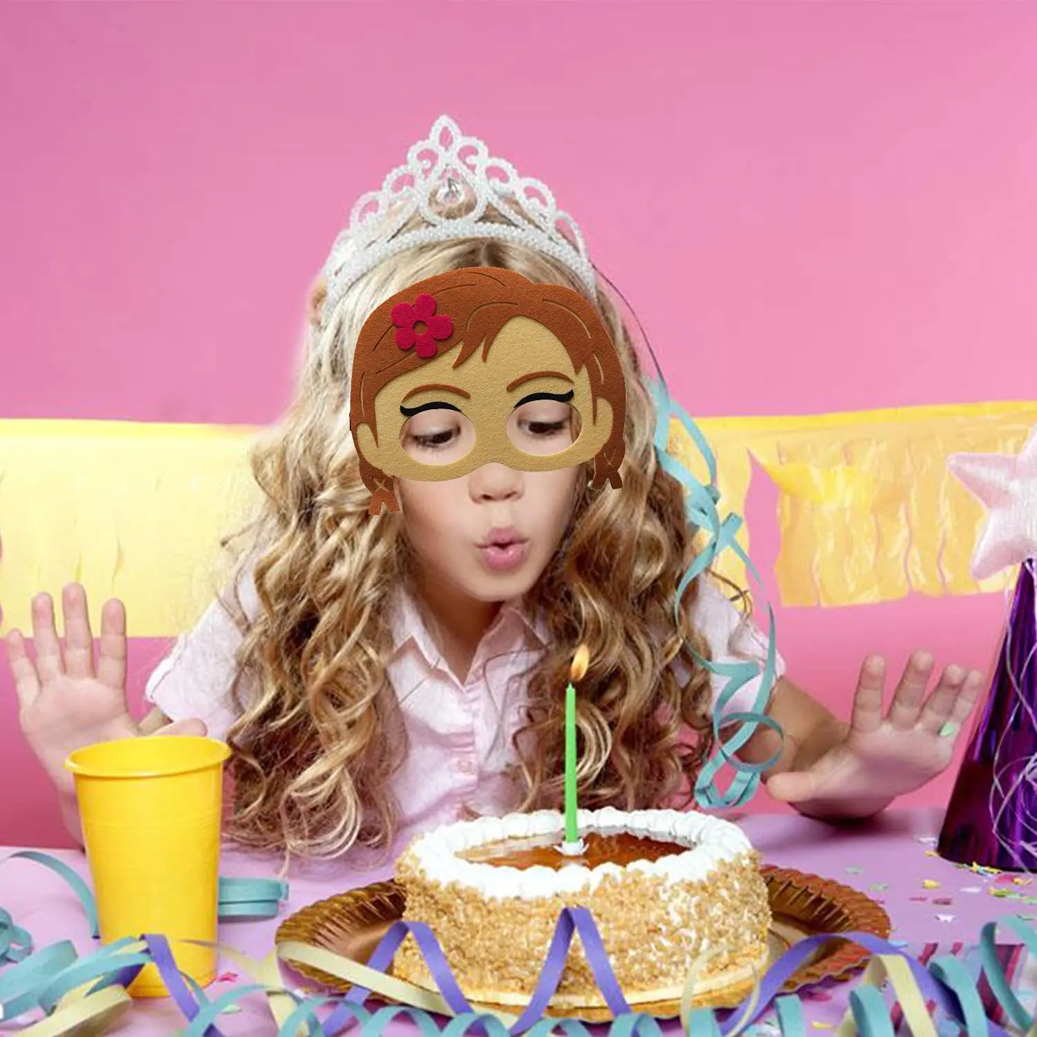 مستلزمات فستان للأطفال ، هدية حفلة عيد ميلاد ، ملابس ديكور ، قناع أميرة ، لعب الأدوار ، لعب الأدوار