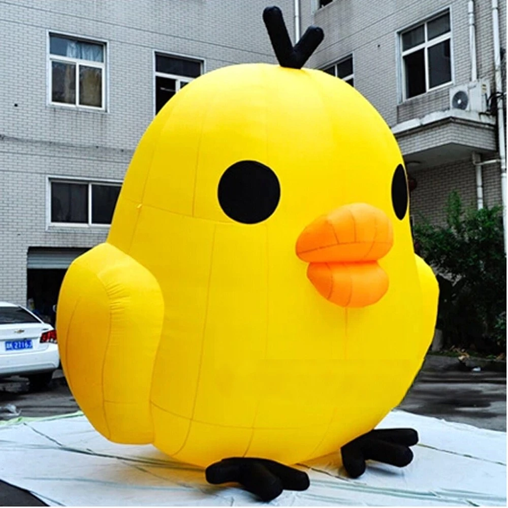 

Inflatable Outdoor Advertising Inflatable Chicken for Yellow Chick Cartoon Mascot Chubby Animal Balloon with Blower 3mh