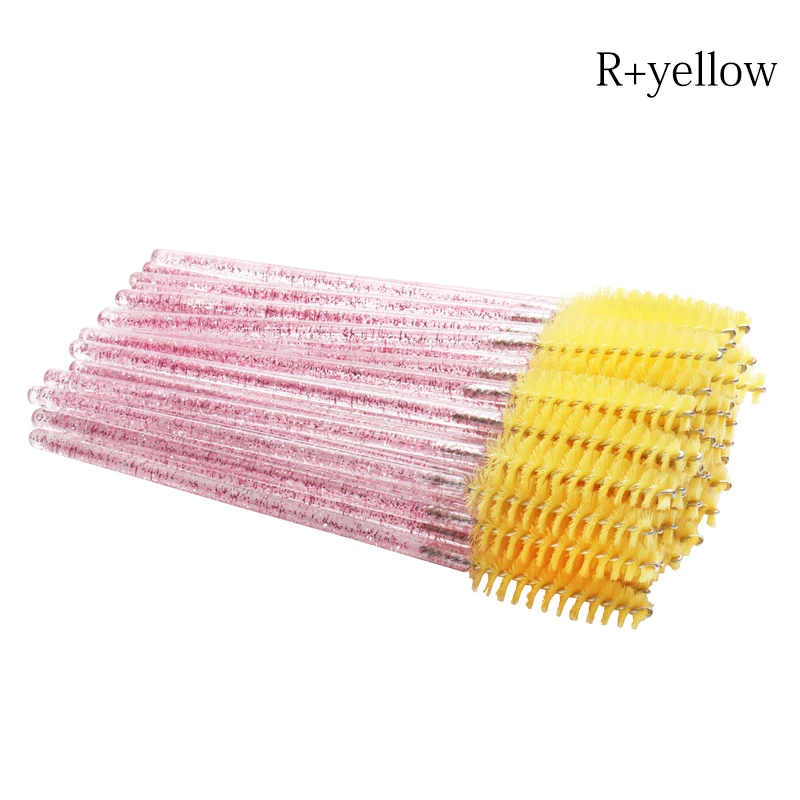100/200 Stuks Wegwerp Kristal Wimperborstel Lash Extension Make-Up Kwasten Wenkbrauw Kam Mascara Applicator Microbrush Beauty Tool