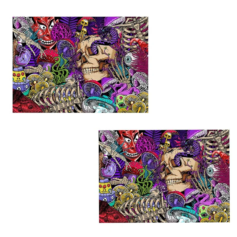 

Skull Tapestry Trippy Mushroom Psychedelic Tapestry Aesthetic Hippie Tapestry Wall Hanging For Room Retail