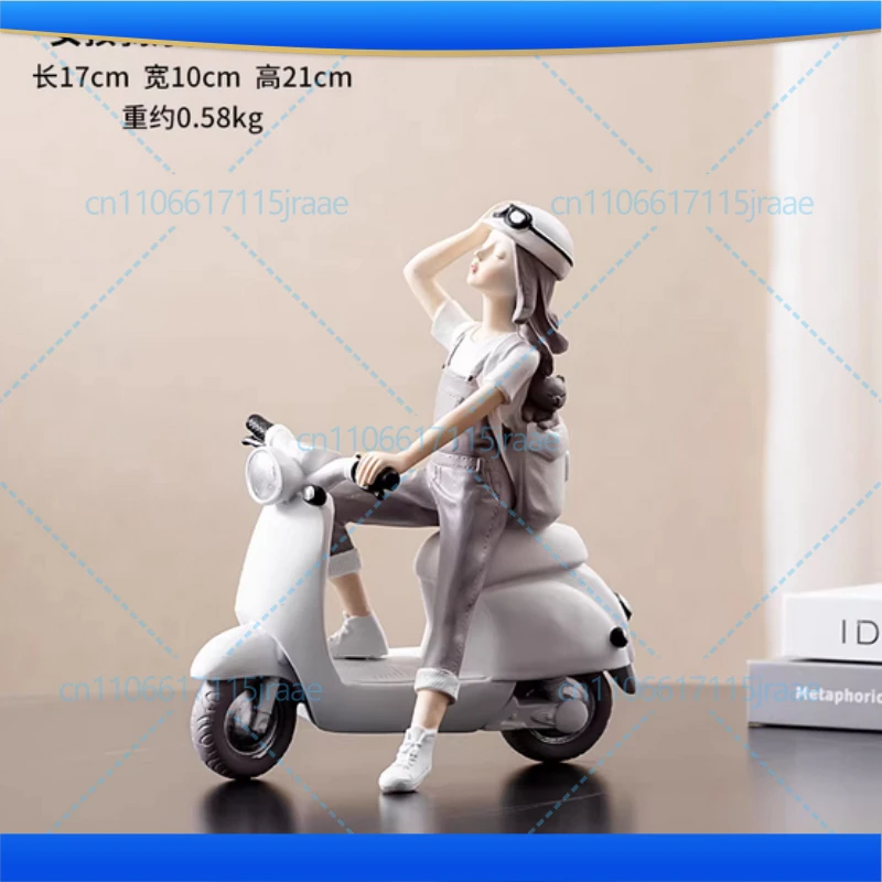 Modern Girl Character Resins Statue Desktop Decor Ornaments Cute Girl Painted Sculpture Figures Figurines Home Decoration