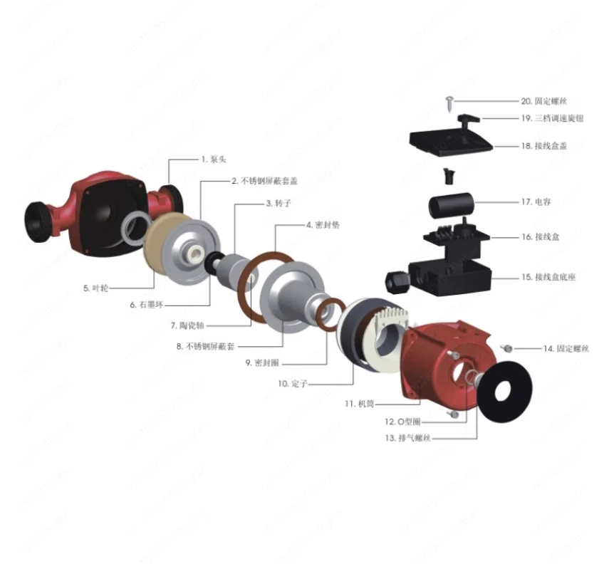 Hot water circulation canned pump floor heating pipe booster circulation pump