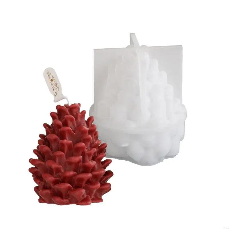 3D Christmas Pine Cone Silicone Mold Flexible Soap Cake Chocolate Molds for Home Decorations