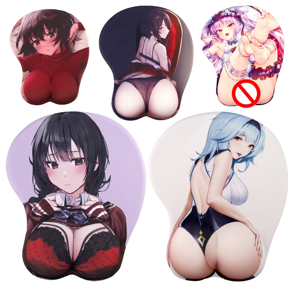 Mouse Pad Silicone Ergonomic Hand Support Gaming Mat Anime Hentai 3D Mousepad Carpet For LOL WOW Valorant Desk Alfombrilla Raton