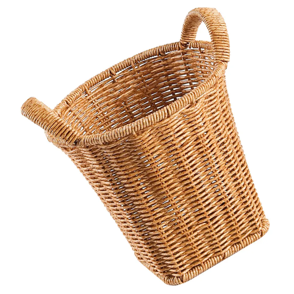 

Imitation Rattan Woven Storage Basket Decorative Flower Lightweight Multi functional H woven Kitchen Bedroom Office Fruit Snack
