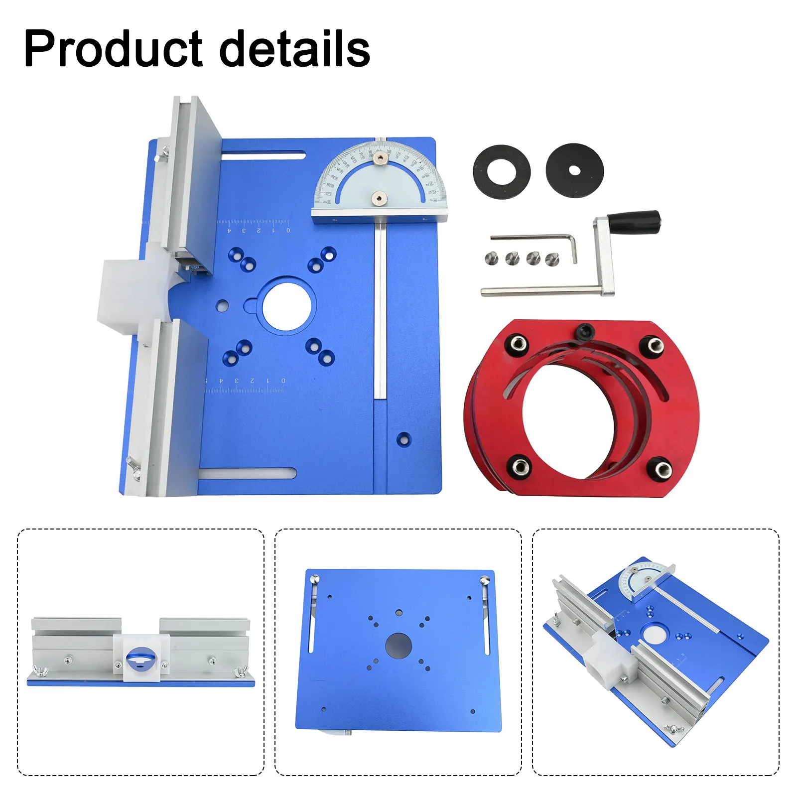 Router Lift Kit & Aluminum Router Plate for 65mm Diameter Universality Woodworking Router Table Workbench Trimmer Engraving Mach