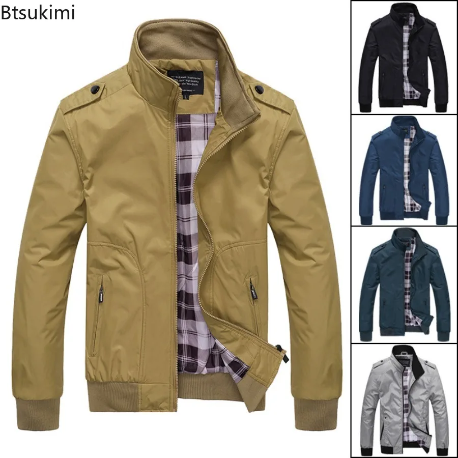 

Spring and Autumn New Model Pilot Jacket Men's Fashion Outerwear Middle Aged and Elderly Casual Plus Size Workwear Jacketcoat