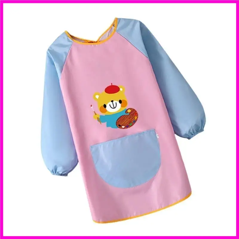 57BE Toddler Bib Cover Painting Apron Coat for Kids Height 100-124cm Water Resistant