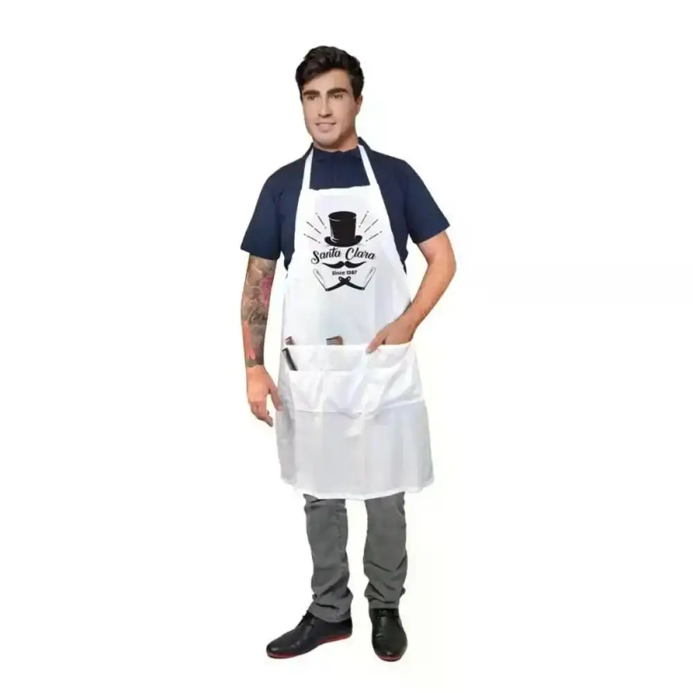 Hot/White Mustache Apron 4671 Santa Clara