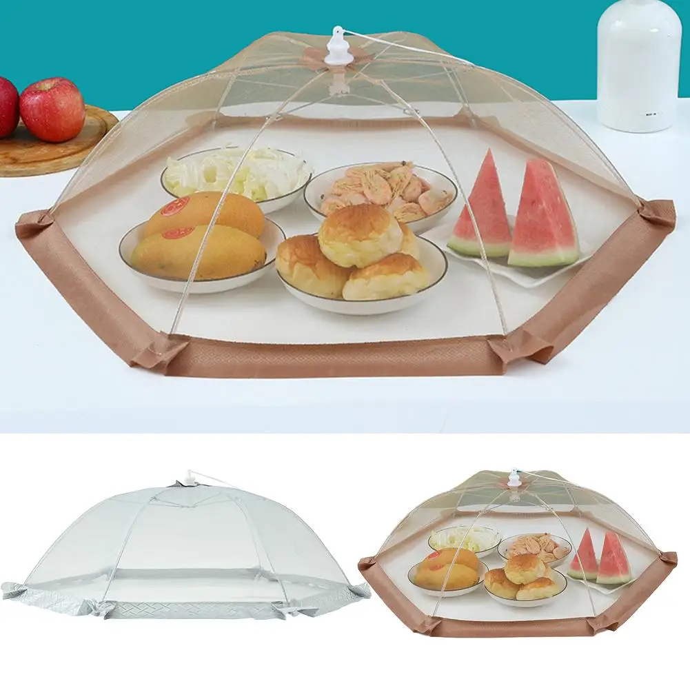 Foldable Food Covers Mesh Anti Fly Mosquito Meal Food Supplies Cover Meal Umbrella Dish Kitchen Covers Picnic Cover X6e7