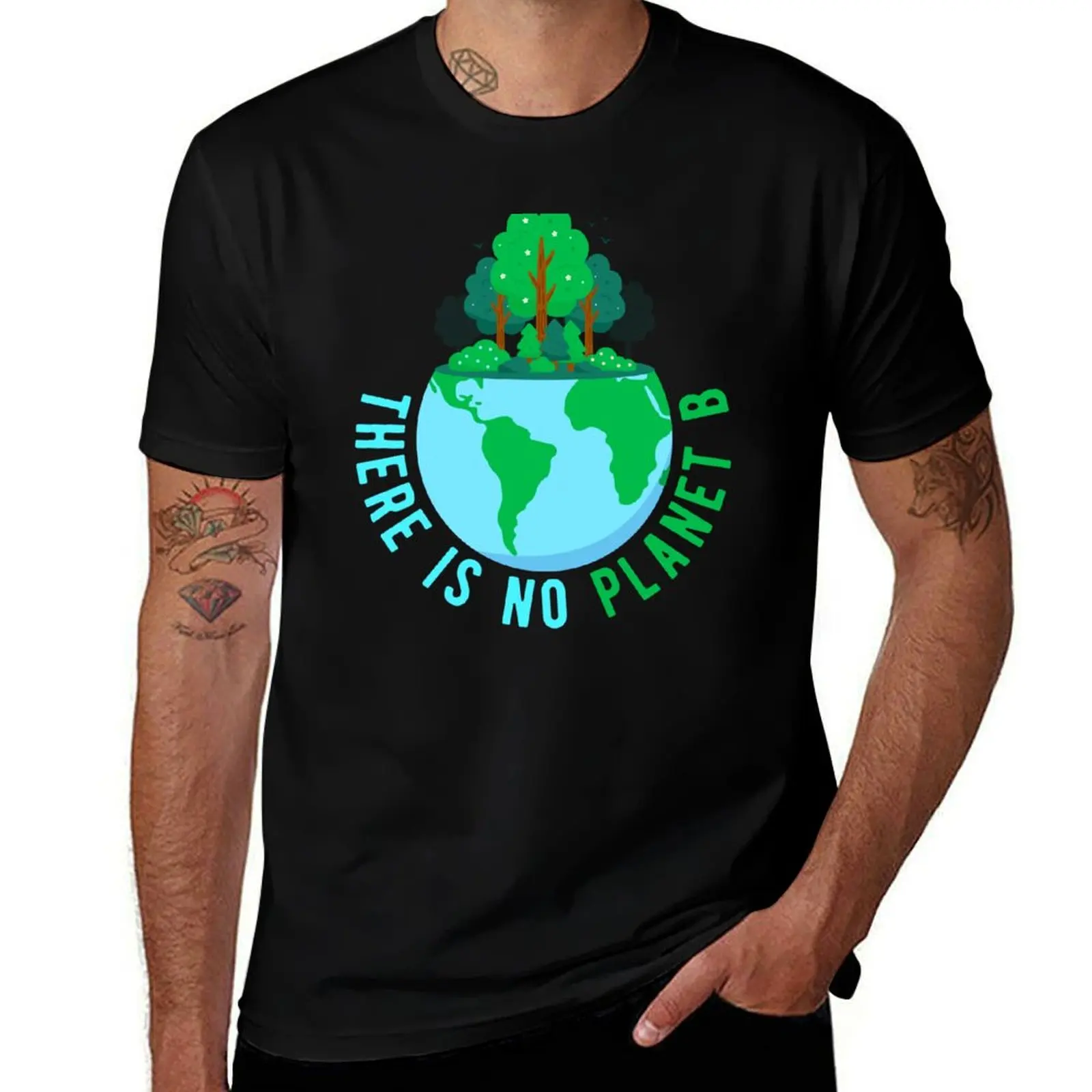 تغيير المناخ تي كوكب الرجال القطن B الاستدامة رجل تي شيرت ز ل تي شيرت القمصان حزمة رقم