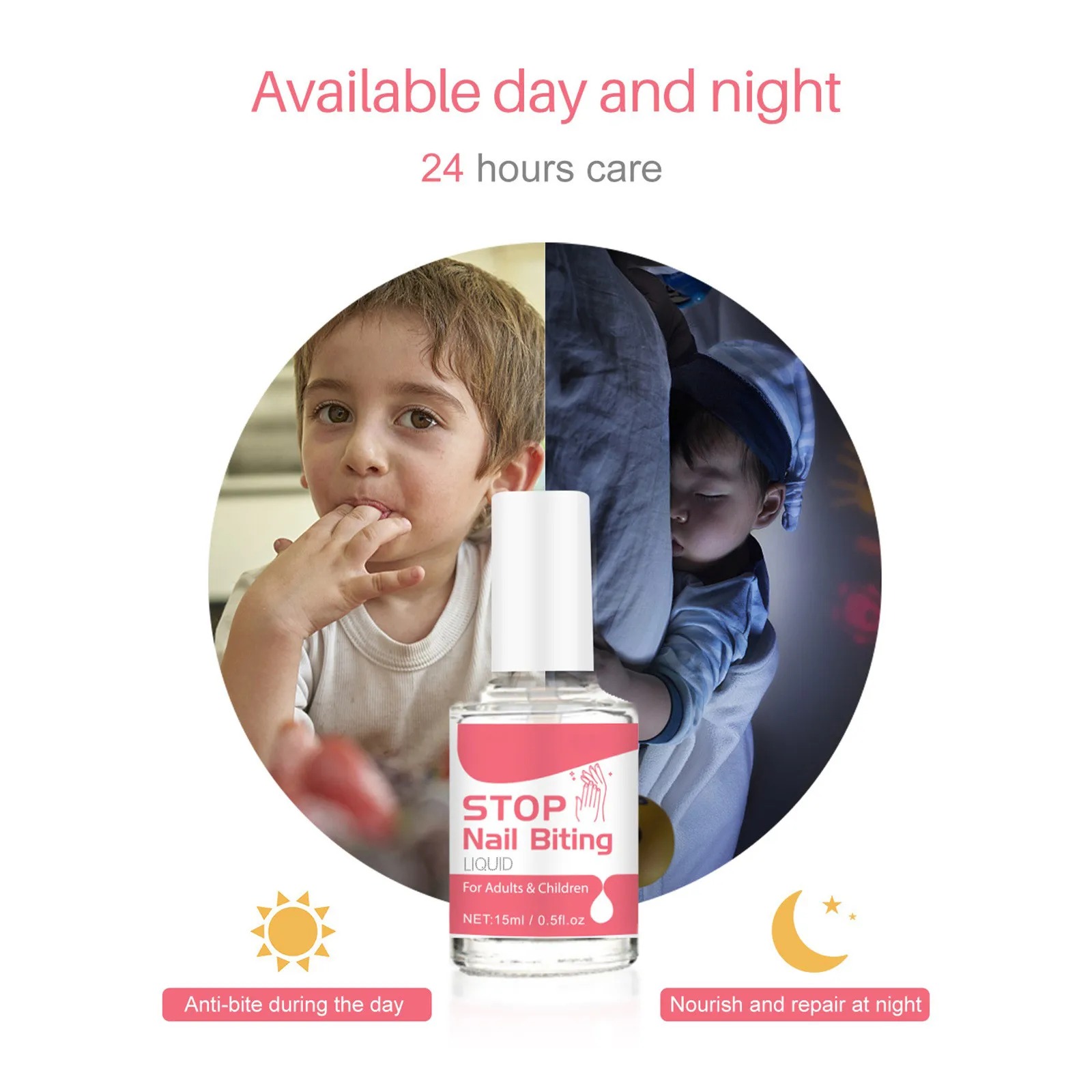 Stop Nail Biting Water, Bitter Nail Water Helps Correct Nail Biting Behavior, Safty Thumb Sucking Stop For Kids Children 15ml