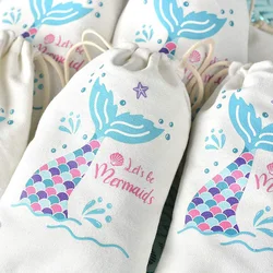 5pcs Mermaid Party gift Bags Under The Sea Ocean pool kid Girl first 1st 2nd 3rd 4th 5th Birthday Baby Shower decoration Favor
