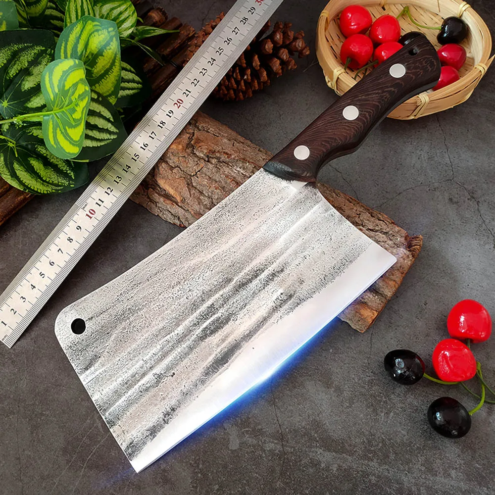 Kitchen Knife Forged Stainless Steel Butcher Knife 8 inch Slaughter Knife Meat Cleaver Fish Vegetables Fruit Chef Knife