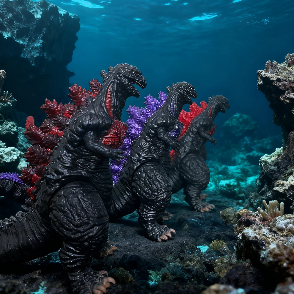 โมเดลก็อดซิลล่า 3 สี ของเล่นแอ็คชั่นฟิกเกอร์ ชินก็อดซิลล่า รุ่นเรดโลตัส ทำจากวัสดุซอฟต์กลู ขนาด 17 ซม. ของเล่นไดโนเสาร์มอนสเตอร์สำหรับเด็ก ตุ๊กตาขยับได้ ของขวัญ