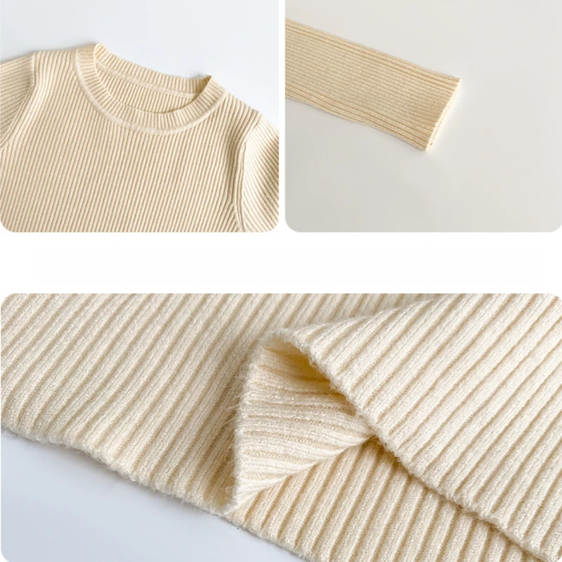 سترة نسائية موضة خريف وشتاء 2025 سترة ضيقة برقبة دائرية وأكمام طويلة بلوفرات أساسية مرنة محبوكة بطبقة أساسية #6