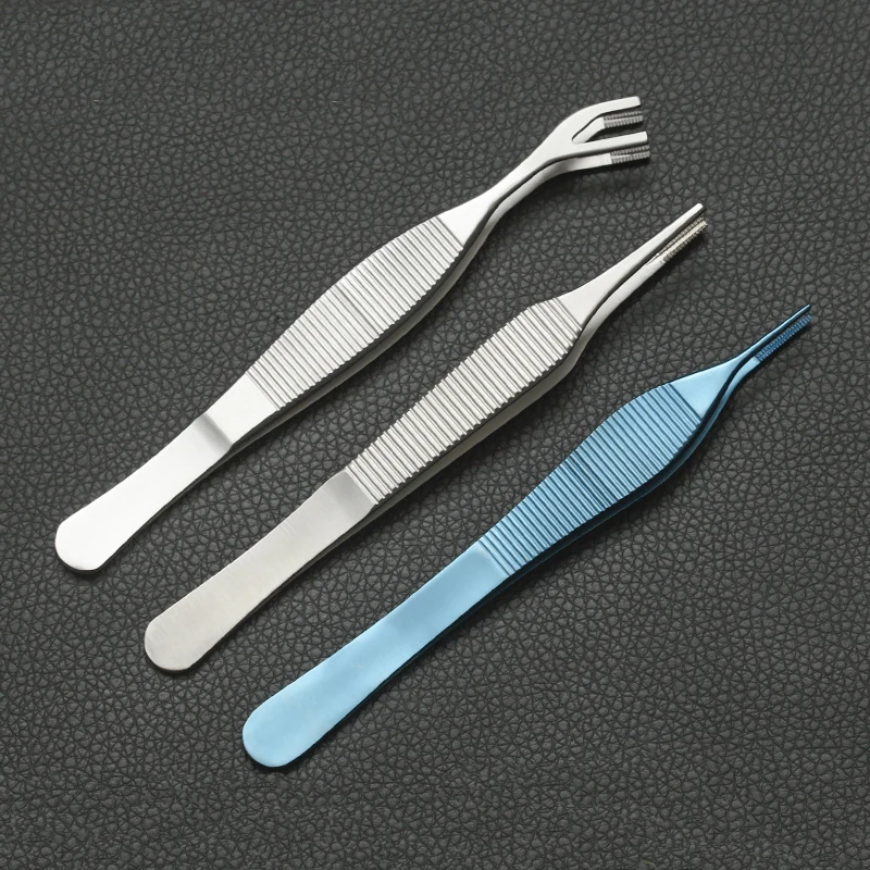 Cartilage tweezers Stainless steel long tooth tweezers Double head tissue tweezers Edson toothed tweezers Nasal tools