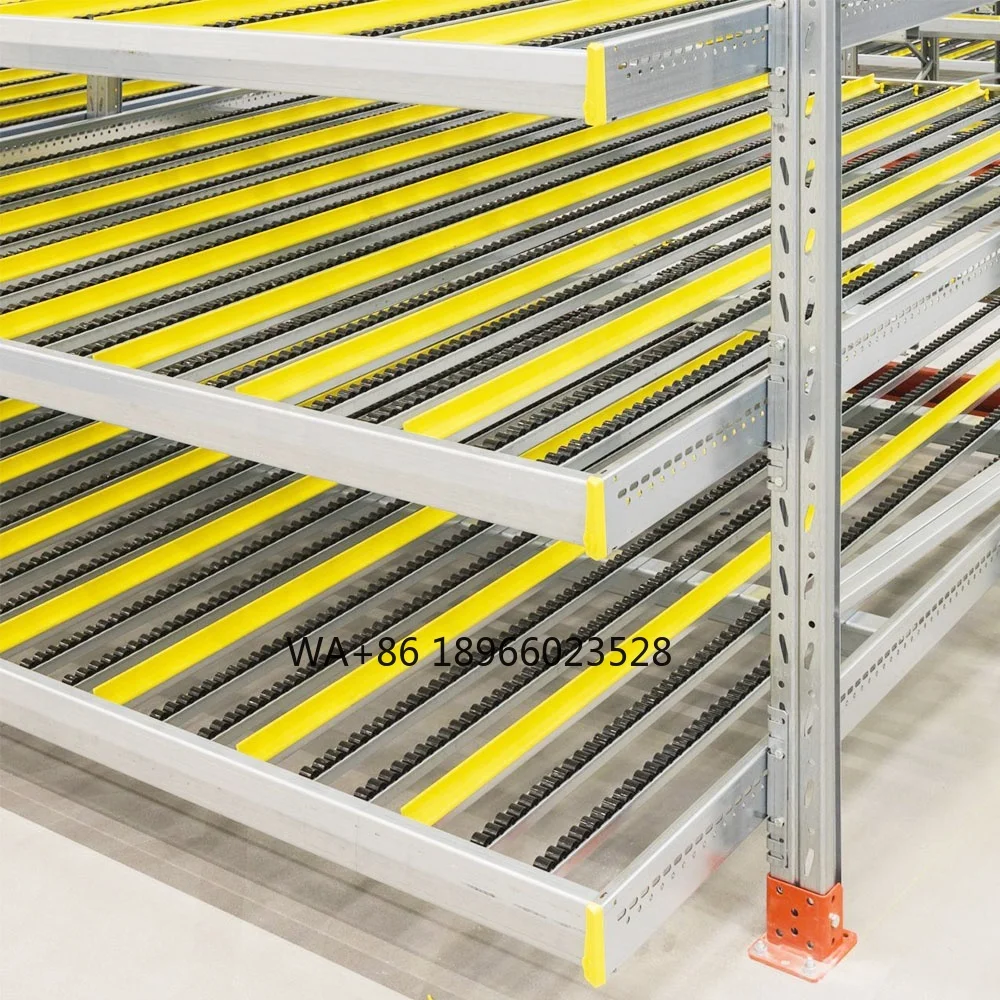 

Unloading Slide Carrying Lightweight Cornering Gravity Roller Unloading Magic Carton Flow Rack