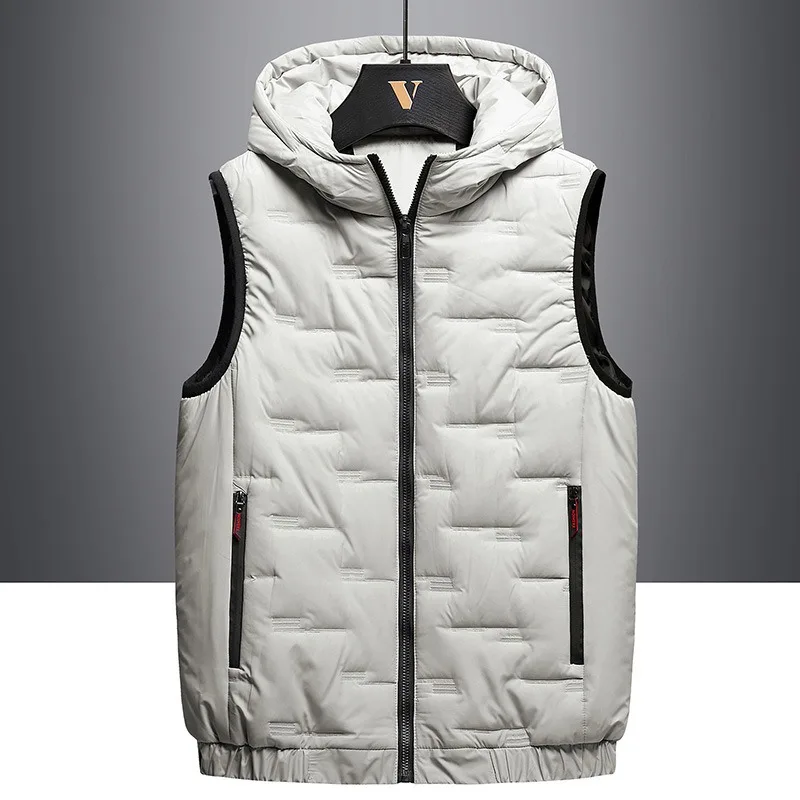 

Autumn Winter Thick Vest Men Fashion Warm Vests Thick Sleeveless Jacket Coat Solid Color Male Waistcoat Plus Size 7XL 8XL