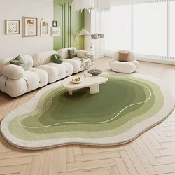 Imitation Cashmere Cream Style Carpet Living Room Shaped Bedroom Irregular Bedside Rug Home Green Light Luxury