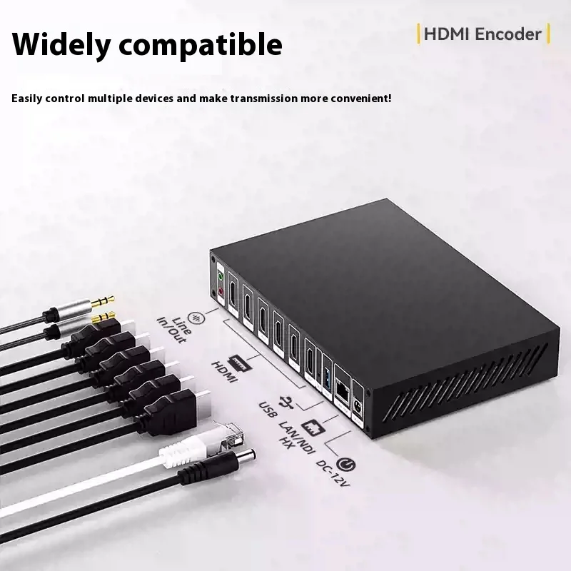 [ENC5V2] SRT/NDI/RTMP Streaming |   Decodificatore codificatore HDMI a 5 porte per trasmissione in diretta e video HD 4K |