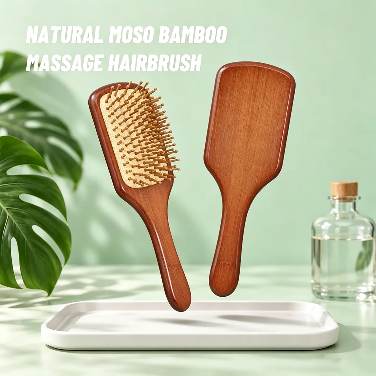Hair Care Gift - فرشاة شعر من الخيزران الطبيعي مع
