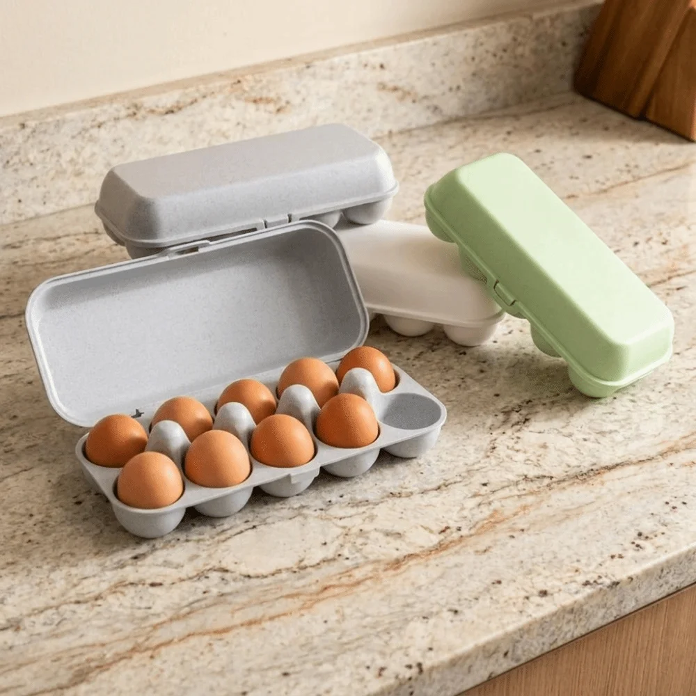 Plastic Egg Storage Box 6/10 Grids Anti-fall Refrigerator Egg Organizer Dust-proof Space Saving Egg Tray for Kitchen