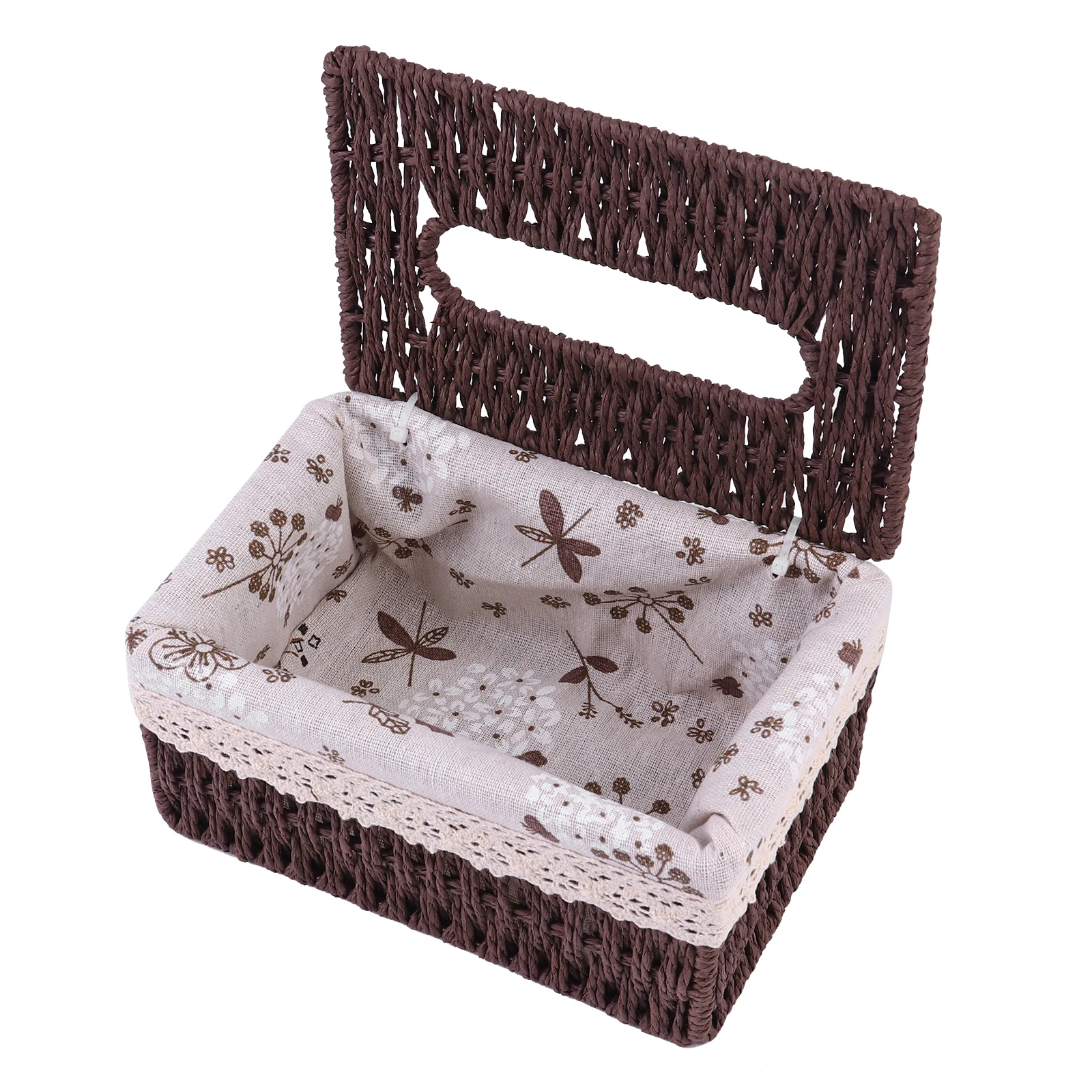 

Rattan Tissue Box Woven Paper Towel Container Sturdy Wear Resistance Storage Bins Home Office Bedroom Living Room Decorative