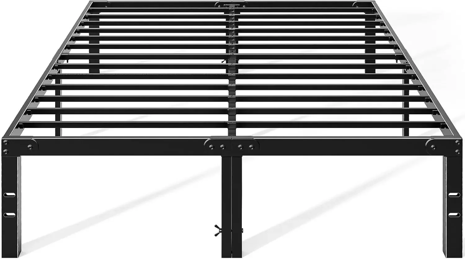 

Metal Queen Bed Frame 14in High with Storage, No Box Spring Needed, 2200LBS Heavy Duty, Easy Assembly, Black