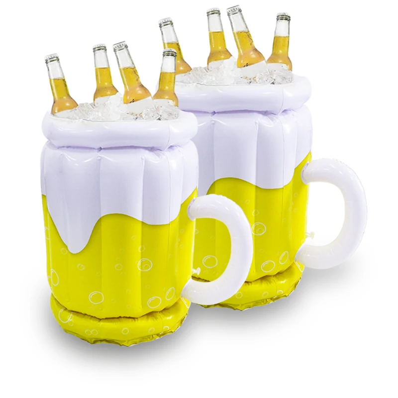 Inflatable Sports & Entertainment Floating Ice Bucket Sports Drink Cooler with Floating Beer & Beverage Holder