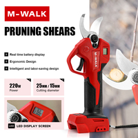M-WALK 25mm Brushless Electric Pruning Shear Cordless Electric Scissors Fruit Tree Garden Cutter For Milwaukee 18V Battery Pins