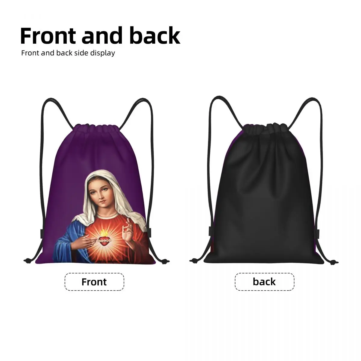 Mary Our Lady Of Perpetual Help Mother Of God Drawstring Bags  Lightweight Christianity Virgin Mary Sports Gym Storage Backpack