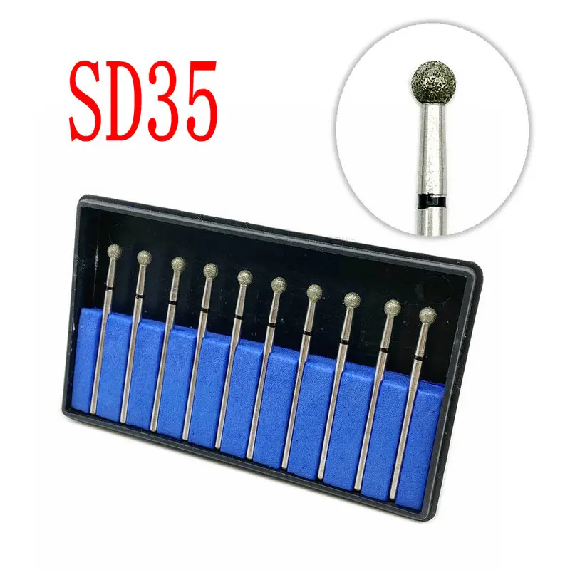 10pcs/set Diamond Nail Drill Bit for Manicure Cutter Dental Diamond Grinding Polish Burs Dental Lab Polisher