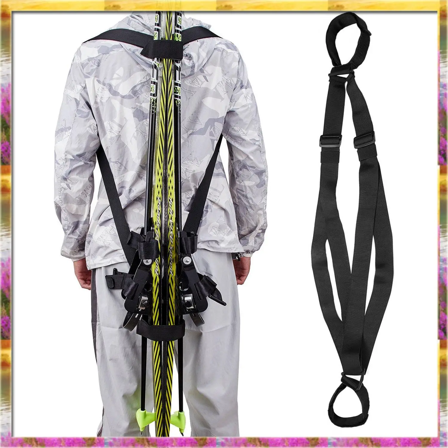 حزام كتف للتزلج صديق للميزانية، حزام ظهر للتزلج قابل للتعديل، حزام حبال للرجال والنساء والأطفال