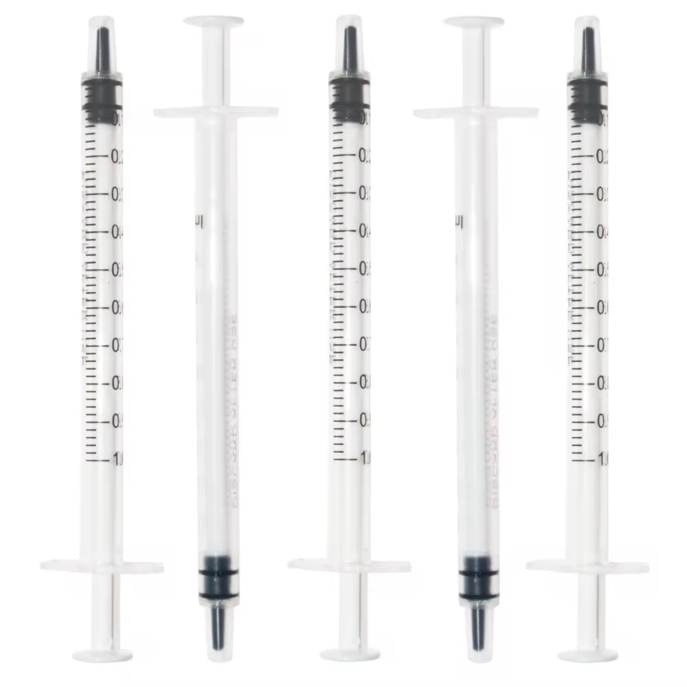 100 seringues jetables en plastique stériles de 1 ml/cc, sans aiguille, emballées individuellement, pour la distribution de colle, utilisation en laboratoire