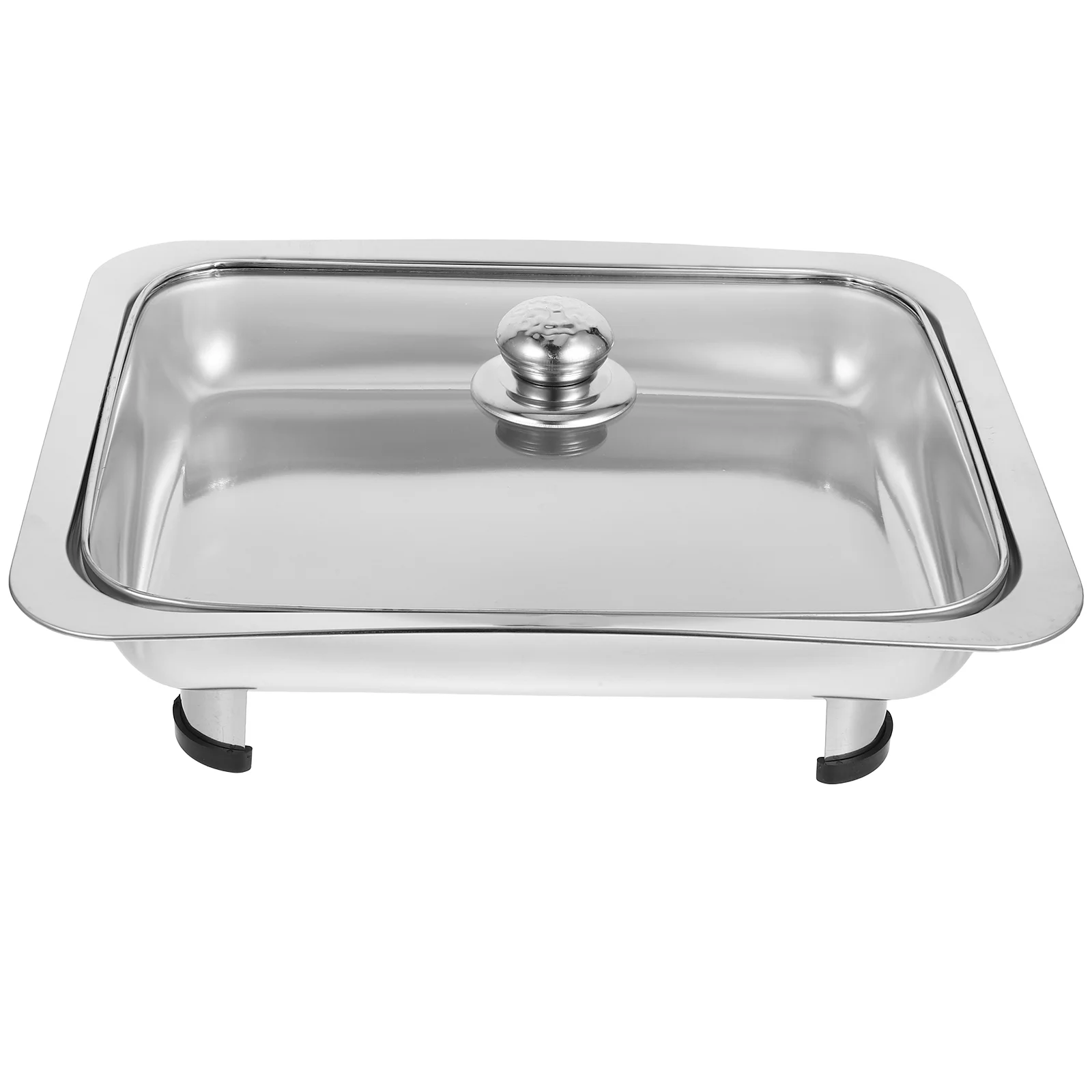 

Steel Buffet Stainless-steel Pan for Serving Holder Grilling Plate Rectangle Party Metal Tray