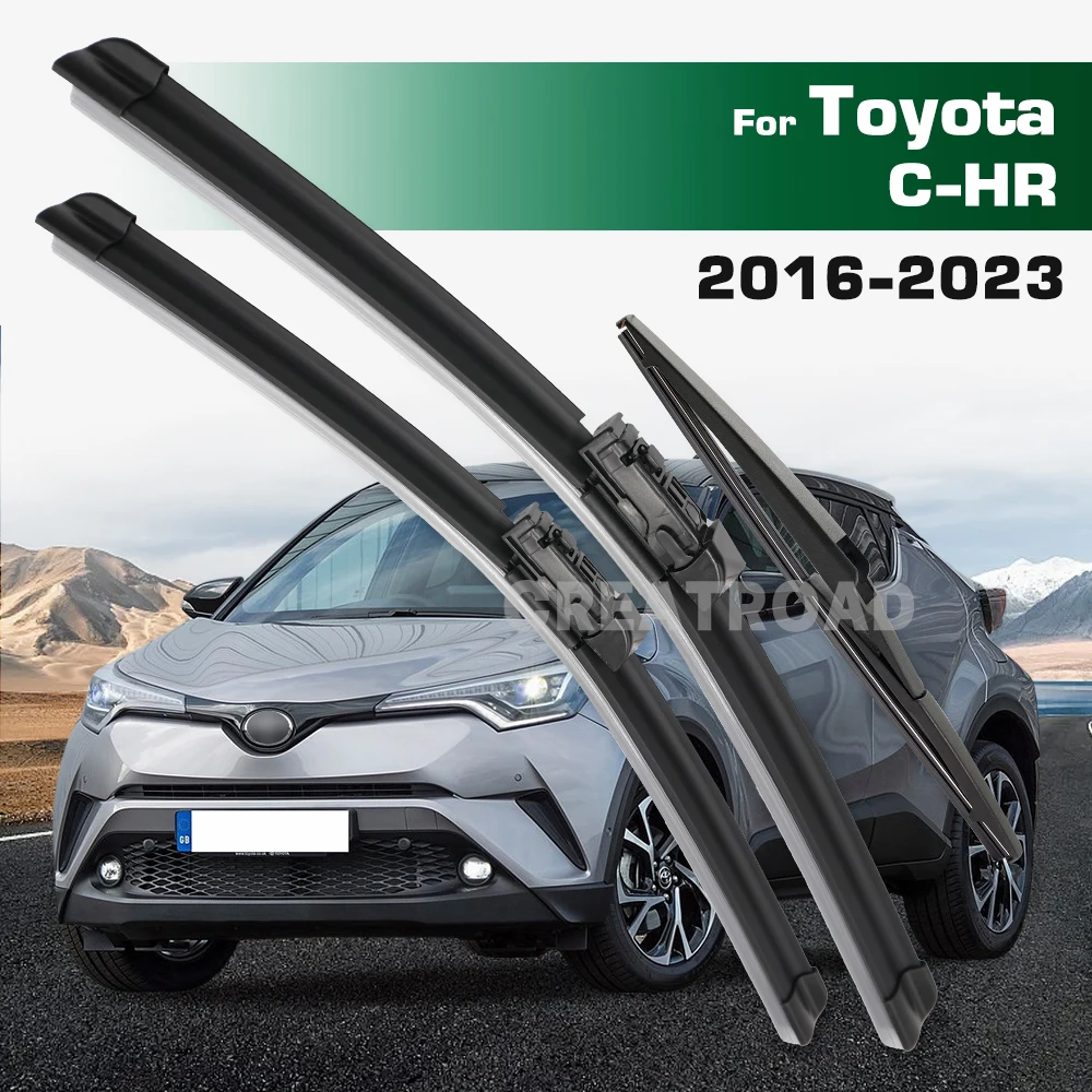 

Набор щеток стеклоочистителя GREATROAD LHD и RHD переднего и заднего стеклоочистителя для Toyota C-HR CHR 2016-2023 Щетки для лобового стекла и окон