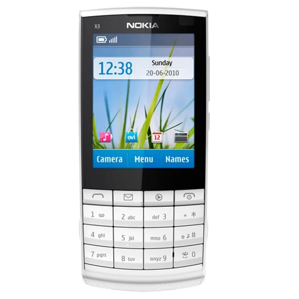 Nokia X3-02 Backup Phone 2.4-inch 860mAh Series40 3.5mm Touch Typing Nokia Affordable Phone WiFi Bluetooth 128MB+64MB Unlock
