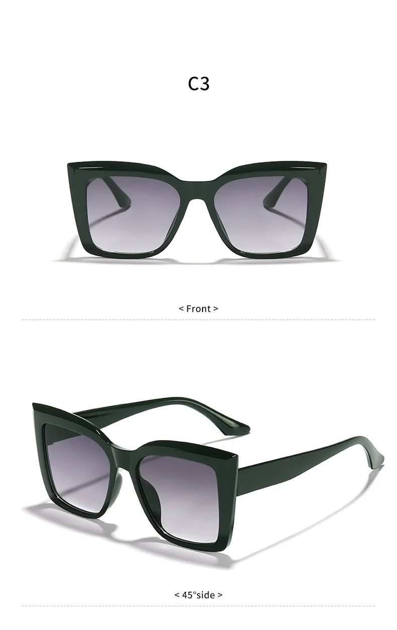 Cat Eye Sonnenbrille Damen Vintage Übergroße Sonnenbrille Damen Luxusmarke – Detail 3