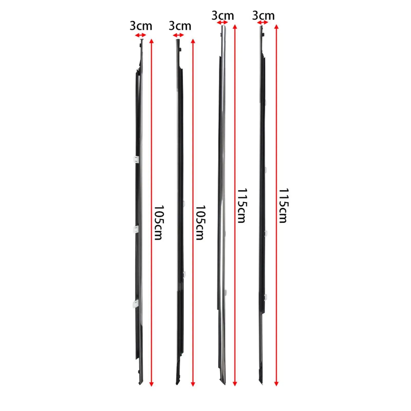 Car Window Belt Weatherstrip Replacement for Honda Accord 2008-2012 Window Moulding Trim Windproof Seal Sturdy Black